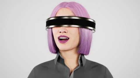 Technology, online game, entertainment, virtual world in 3D simulation Stock Illustration