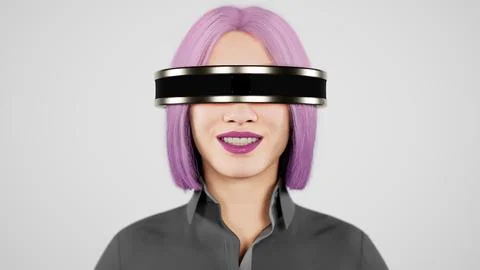 Technology, online game, entertainment, virtual world in 3D simulation Illustrazione stock