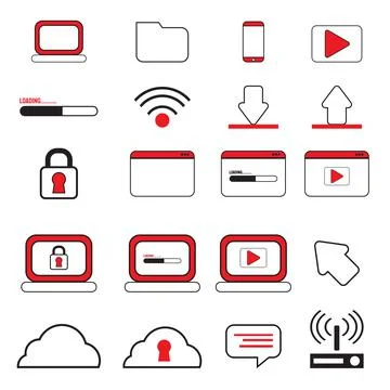 Technology or it icon bundle set vector image Stock Illustration