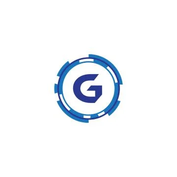 Technology orbit web rings with letter G concept design Stock Illustration