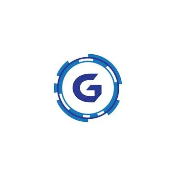 Technology orbit web rings with letter G concept design Stock Illustration