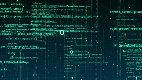 Technology particle data flow code operation Stock Footage 305014055