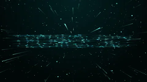 Technology Particle Digital Data Analysis Big Data, High Tech Blockchain Data Stock Footage 346802993