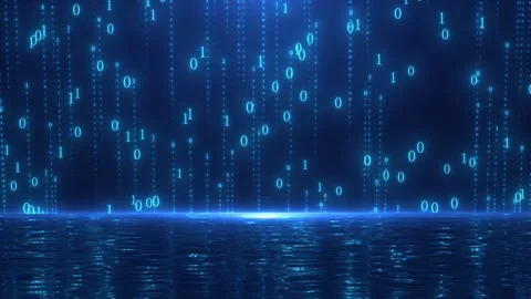 Technology particle digital stream ocean background Stock Footage 305011735
