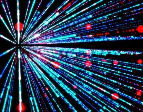 Technology particle network data transmission Illustrazione stock