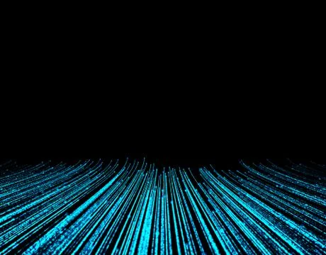 Technology particle network data transmission Illustrazione stock