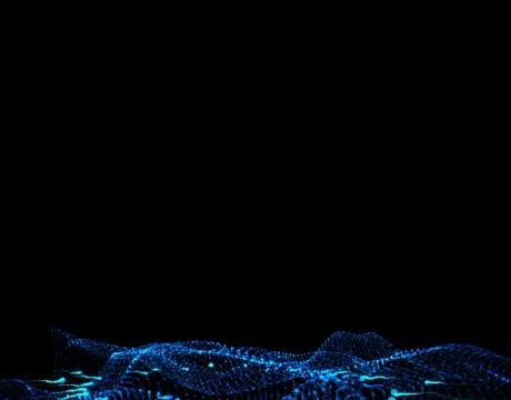 Technology particle network data transmission Illustrazione stock