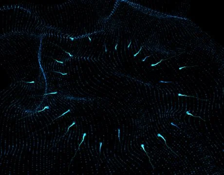 Technology particle network data transmission Stock Illustration