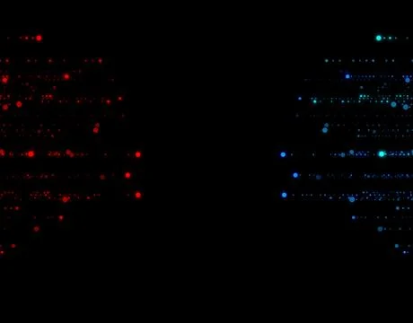 Technology particle network data transmission Illustrazione stock