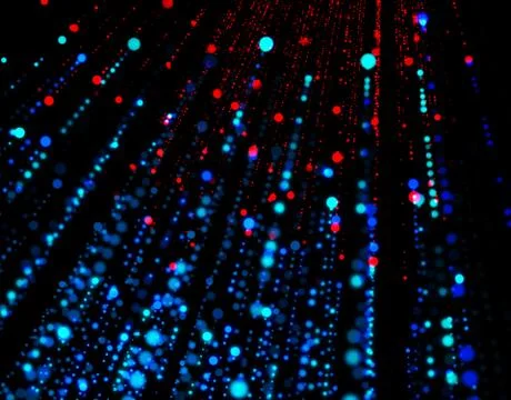 Technology particle network data transmission Illustrazione stock