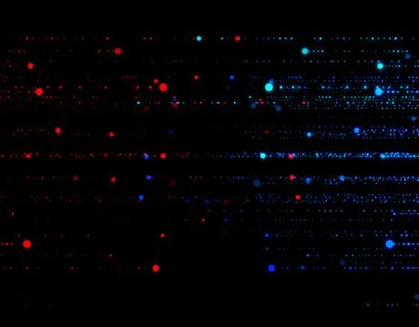 Technology particle network data transmission Illustrazione stock