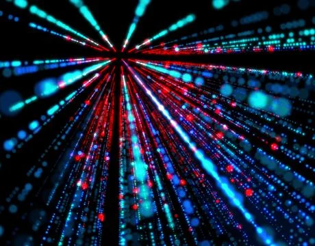 Technology particle network data transmission 스톡 일러스트