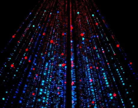 Technology particle network data transmission Stock Illustration