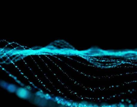 Technology particle network data transmission イラスト素材