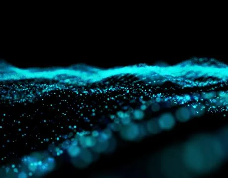 Technology particle network data transmission Illustrazione stock