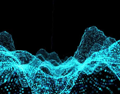 Technology particle network data transmission Illustrazione stock