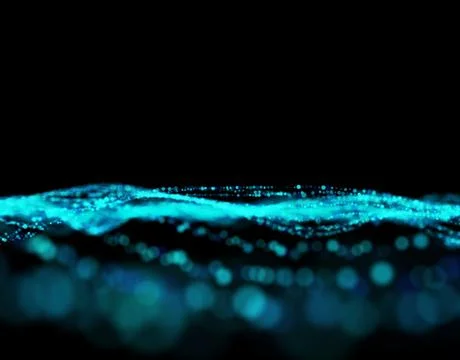 Technology particle network data transmission Illustrazione stock