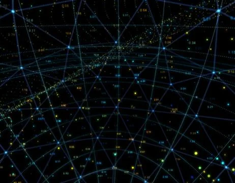 Technology particle planet, data transmission 스톡 일러스트