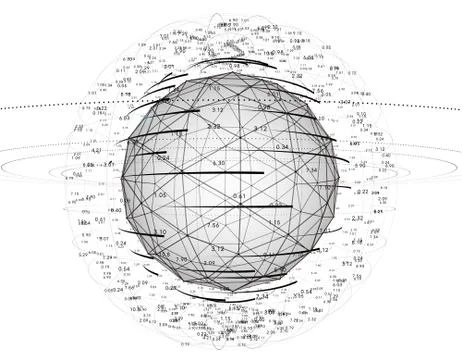 Technology particle planet, data transmission Stock Illustration