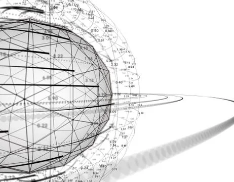 Technology particle planet, data transmission Illustrazione stock