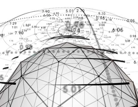 Technology particle planet, data transmission Stockillustratie