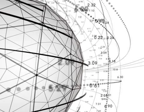Technology particle planet, data transmission Stock Illustration