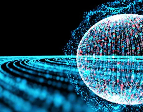 Technology particle planet Stock Illustration