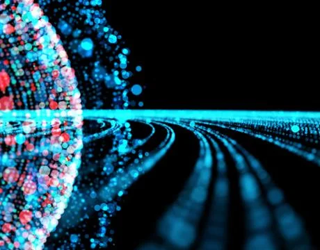 Technology particle planet Stock Illustration