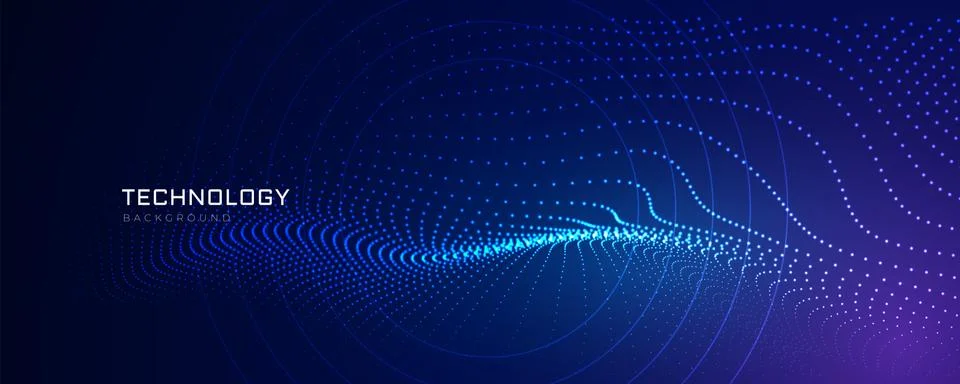 Technology particles lines digital background Stock Illustration