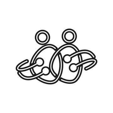 Technology people Commitment Teamwork Together Outline Logo 库存插图