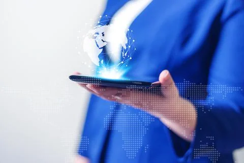 Technology people connection network concept Stock Photos