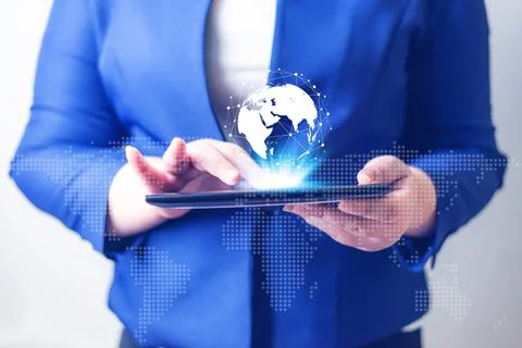 Technology people connection network concept Stock Photos