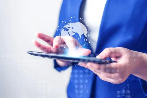 Technology people connection network concept Stock Photos