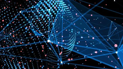 Technology planet and network data transmission, global Internet technology Stockillustratie