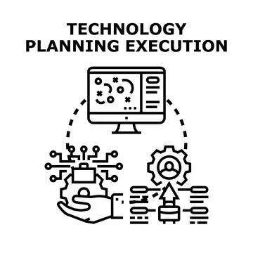 Technology planning execution for business development strategy Stock Illustration