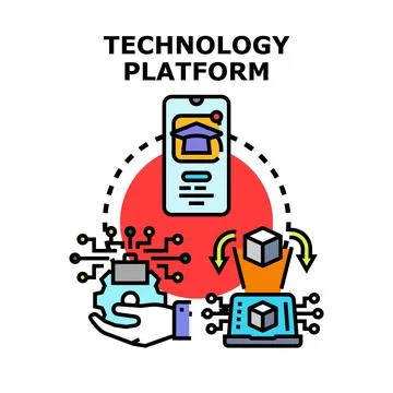 Technology platform for digital learning and data development Stock Illustration