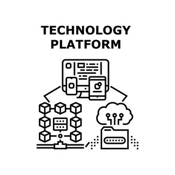 Technology platform icon vector illustration Illustrazione stock