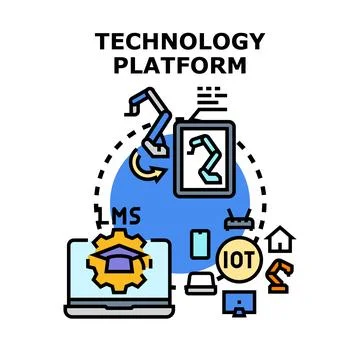 Technology platform integrating innovation, education, and automation concept 스톡 일러스트