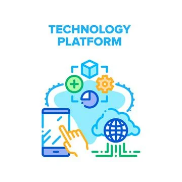 Technology Platform Vector Concept Illustration 스톡 일러스트