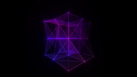 Technology Plexus Cube of triangles, lines and dots. Big data, connection. .. Stock Footage 276582654
