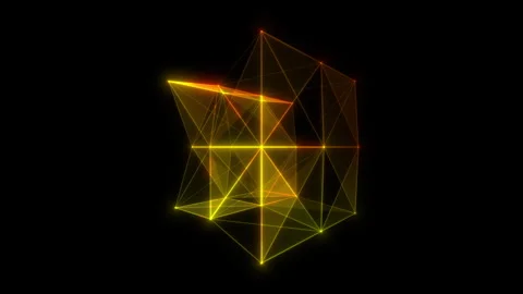 Technology Plexus Cube of triangles, lines and dots. Big data, connection. .. Stock Footage 310152026