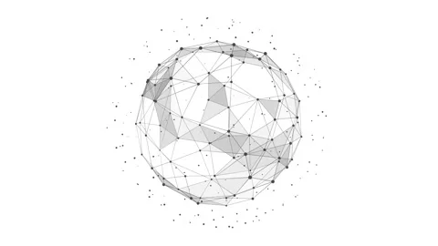 Technology Plexus sphere background from animated lines and dots with flowi.. Stock Footage 311959320