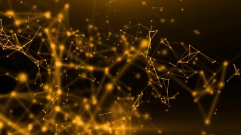 Technology point line yellow Plexus Video stock 78965763