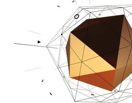 Technology polygon satellite, data transmission and storage Stock-Illustration