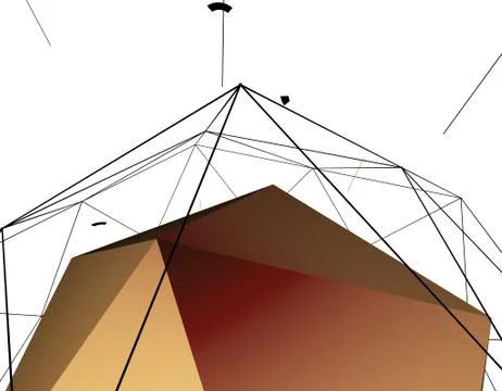 Technology polygon satellite, data transmission and storage Stock-Illustration