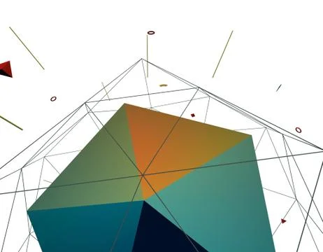 Technology polygon satellite, data transmission and storage Stock-Illustration