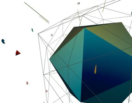 Technology polygon satellite, data transmission and storage Stock-Illustration