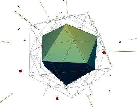 Technology polygon satellite, data transmission and storage Stock-Illustration