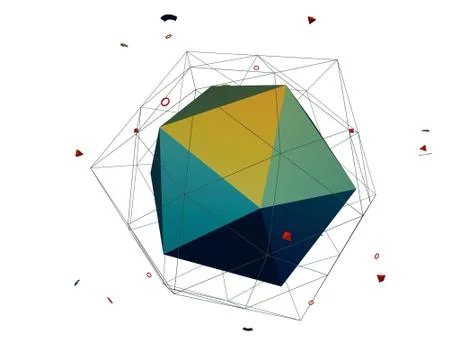 Technology polygon satellite, data transmission and storage Stock-Illustration