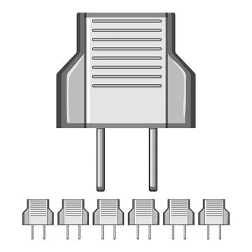 Technology power adapter cartoon vector graphic Stock Illustration